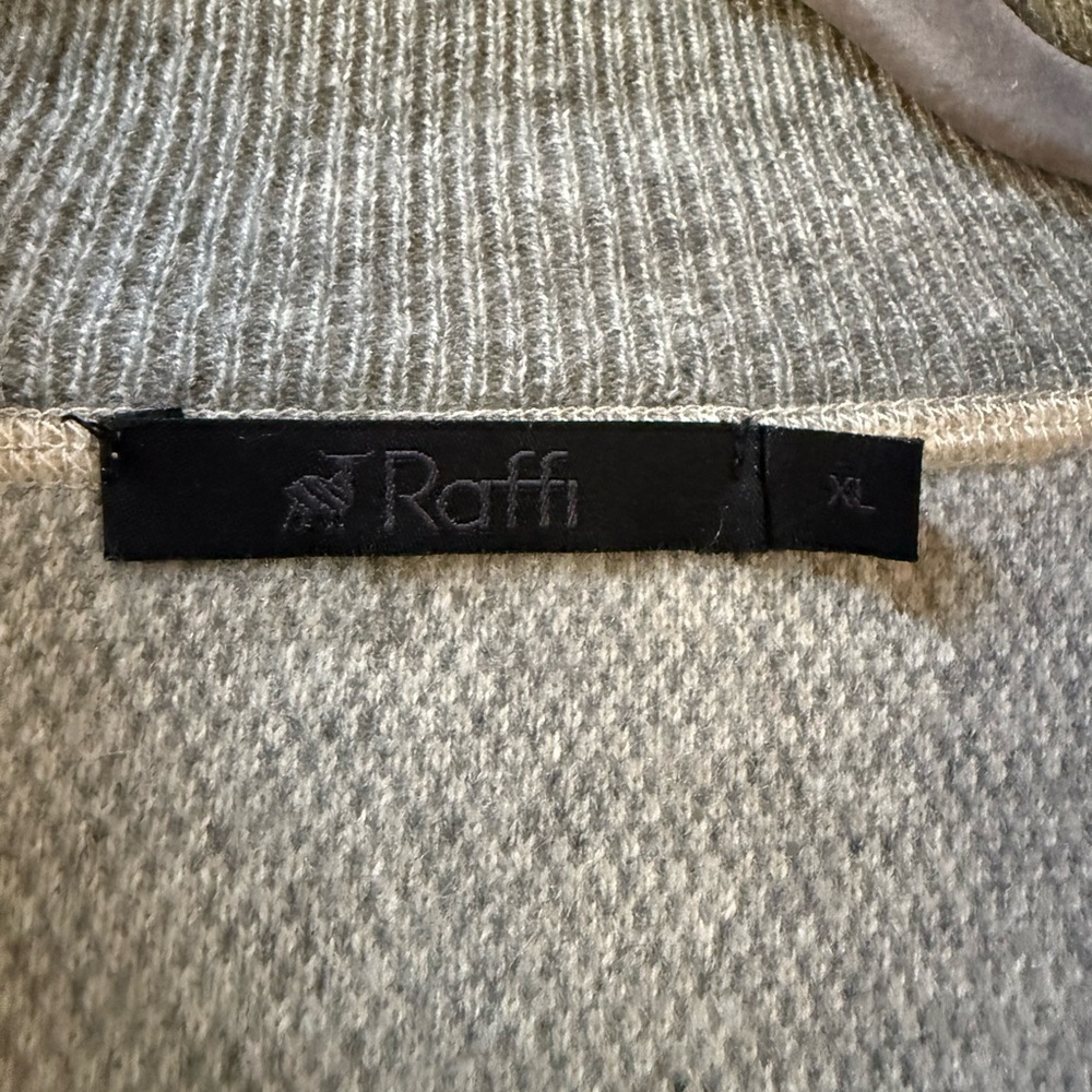 Raffi Men's 100% Cashmere long sleeve 1/4 Zip-Up Sweater EUC mock neck - Picture 5 of 7